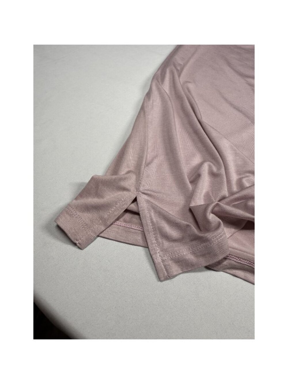 Mystree Dusty Mauve/Rose V Neck Pocket Tee Short Sleeve Relaxed Top L NWT - Picture 6 of 8